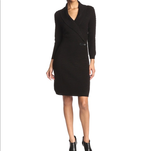 Calvin Klein Dresses & Skirts - Black Calvin Klein Side Buckle Sweater Dress